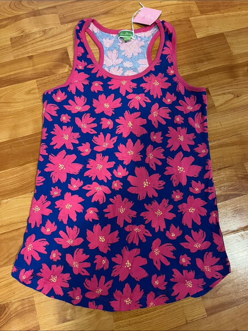 Women’s Navy & Pink Floral Tank Top